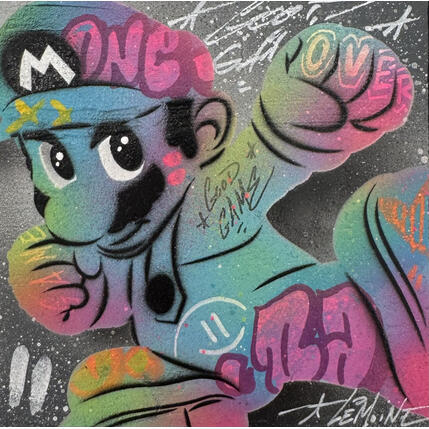 Painting Super Mario by Lemoine Mael | Painting Pop-art Acrylic, Graffiti Pop icons