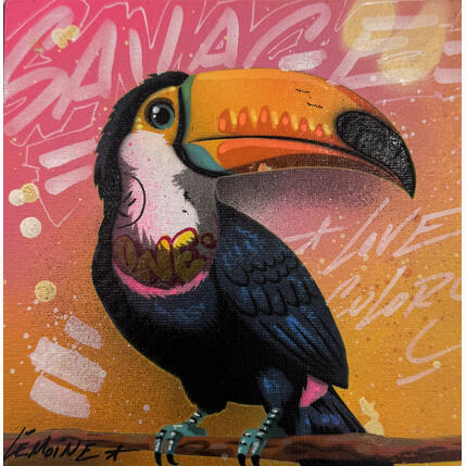Painting Toucan by Lemoine Mael | Painting Pop-art Acrylic, Graffiti Pop icons