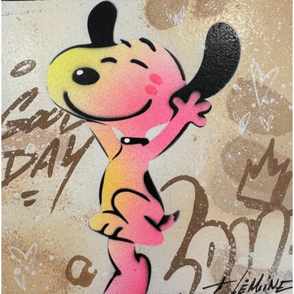 Painting Snoopy happy by Lemoine Mael | Painting Pop-art Acrylic, Graffiti Pop icons