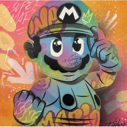 Painting Mario Good Game by Lemoine Mael | Painting Pop-art Acrylic, Graffiti Pop icons