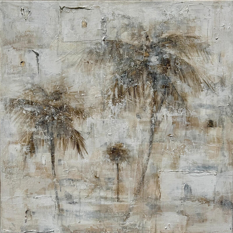 Pintura White palms por Solveiga | Pintura Figurativo Urbano Acrílico