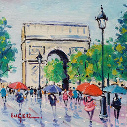 Painting PLUIE AUX CHAMPS ELYSEES by Euger | Painting