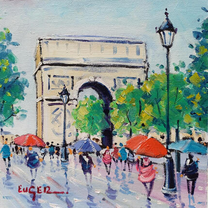 Peinture PLUIE AUX CHAMPS ELYSEES par Euger | Tableau