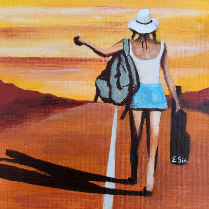 Peinture L'autostop par Sie Evelyne | Tableau