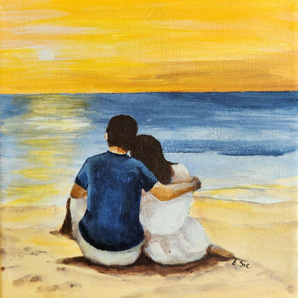 Peinture LOVE par Sie Evelyne | Tableau