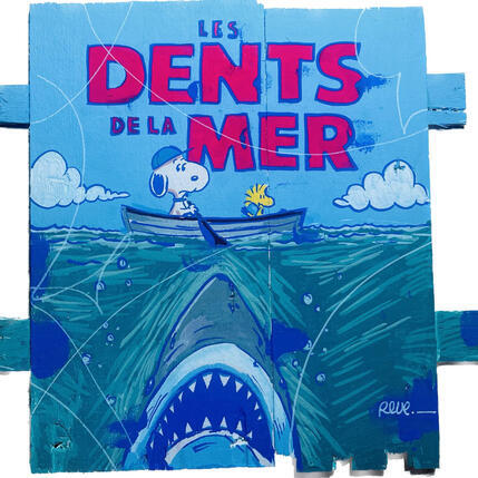 Painting Les dents de la mer by Revel | Painting Pop-art Pop icons
