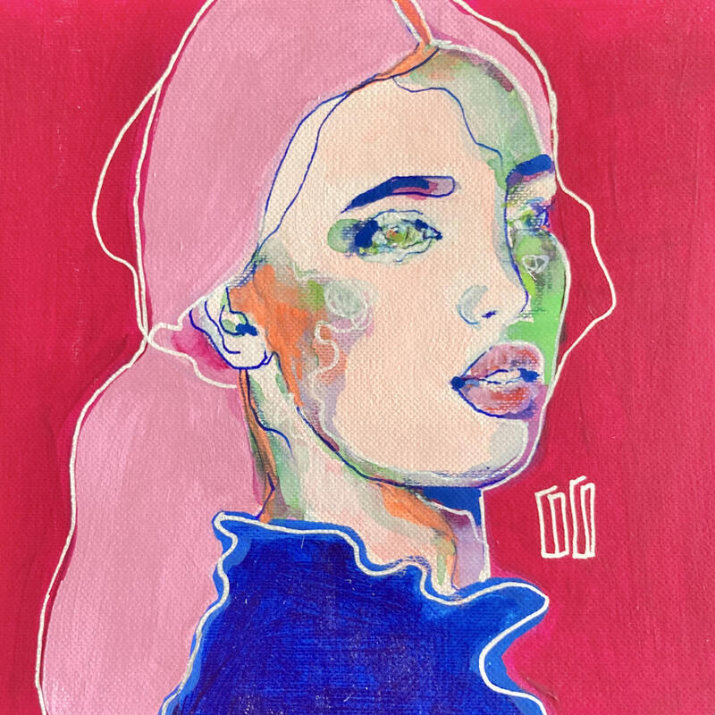 Painting Empreinte by Coco | Painting Figurative Portrait Acrylic