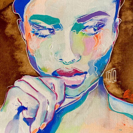 Painting Soubresaut by Coco | Painting Figurative Acrylic Portrait