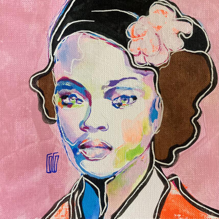 Painting Flâneries by Coco | Painting Figurative Acrylic Portrait