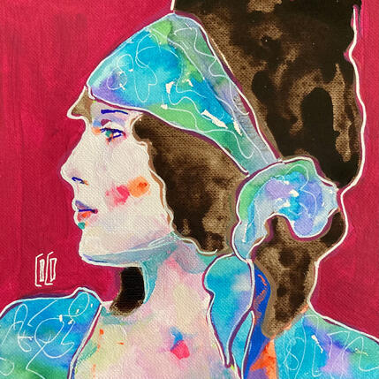 Painting Bohème by Coco | Painting Figurative Acrylic Portrait