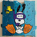 Peinture F3 Plongée en duo par Marie G. | Tableau Pop-art Icones Pop Bois Acrylique