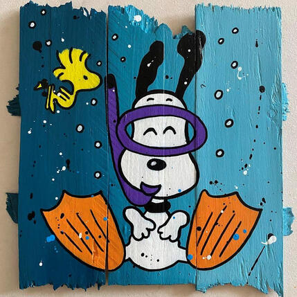 Peinture F3  Plongée en duo par Marie G.  | Tableau