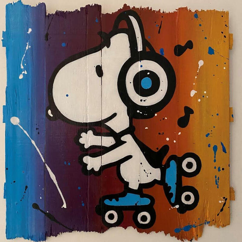 Peinture F4 Balade en musique par Marie G. | Tableau Pop-art Icones Pop Bois Acrylique
