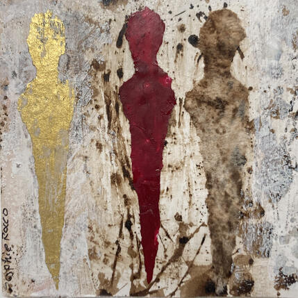 Painting Trio rouge by Rocco Sophie | Painting Raw art Acrylic, Gluing, Sand