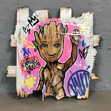 Painting Je s'appelle Groot by Sufyr | Painting Street art Graffiti, Posca
