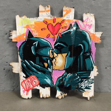 Painting Catwoman et Batman love by Sufyr | Painting Street art Graffiti, Posca