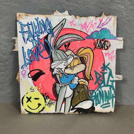 Painting Bugs bunny falling in love by Sufyr | Painting Street art Graffiti, Posca Pop icons