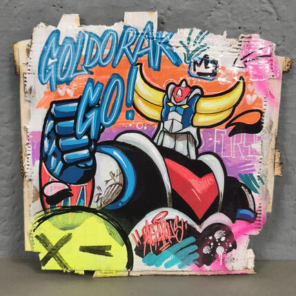 Painting Goldorak go by Sufyr | Painting Street art Graffiti, Posca