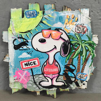 Painting Snoopy lifeguard by Sufyr | Painting Street art Graffiti, Posca
