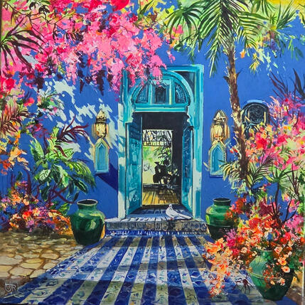 Peinture Moroccan courtyard par Rasa | Tableau