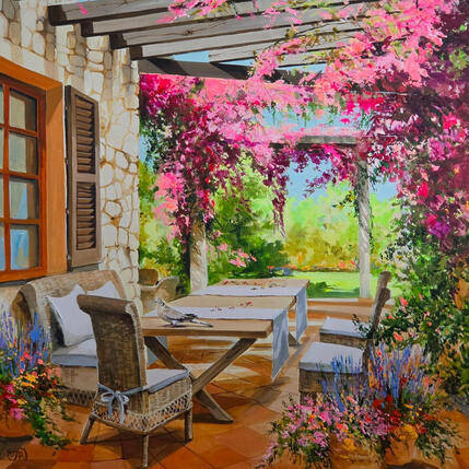 Peinture A new flowery day. Provence par Rasa | Tableau