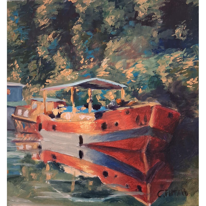 Painting F1 No Name 105-21590-20260623-1 by Piffard Cédric | Painting Figurative Urban Life style Architecture Oil