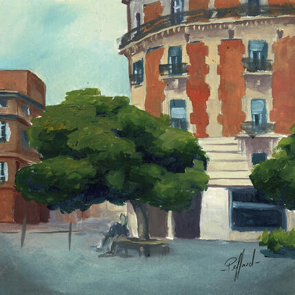 Peinture Auprès de mon arbre par Piffard Cédric | Tableau Figuratif Huile Architecture, Scènes de vie, Urbain