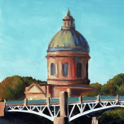 Peinture La Grave par Piffard Cédric | Tableau Figuratif Huile Architecture, Scènes de vie, Urbain