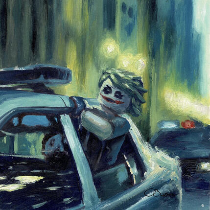 Peinture The Dark Knight Joker par Barrier Cédric | Tableau Huile