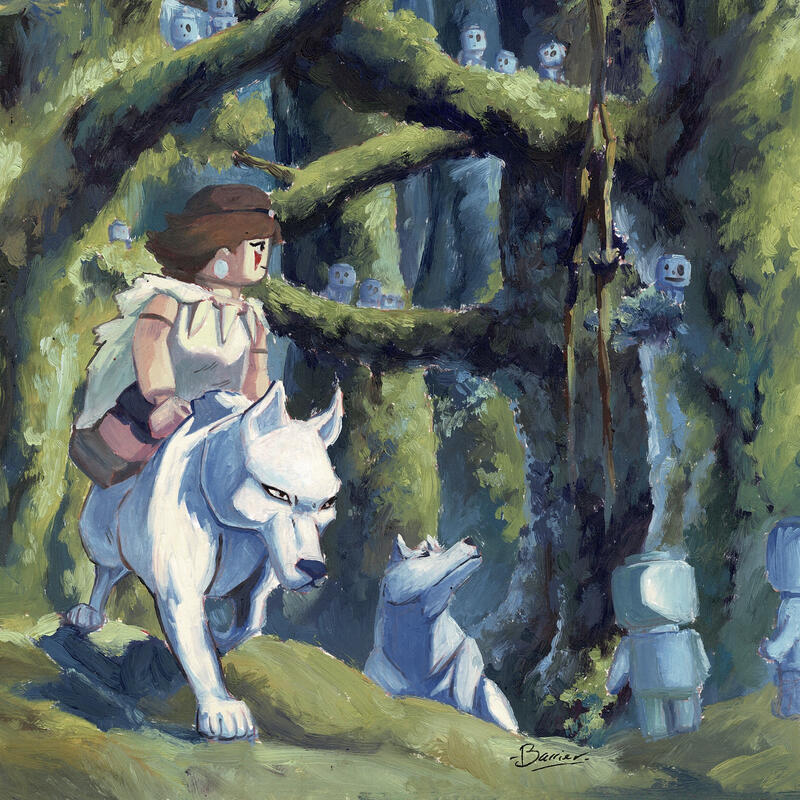 Peinture Princesse Mononoke par Barrier Cédric | Tableau Huile