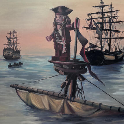 Peinture Pirate des Caraïbes par Barrier Cédric | Tableau Huile