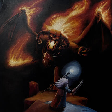 Peinture Le seigneur des anneaux 2 par Barrier Cédric | Tableau Huile