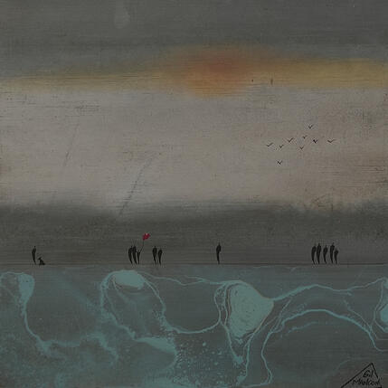 Painting Inès  by Manconi Gil | Painting Subject matter Metal, Upcycling Landscapes, Pop icons