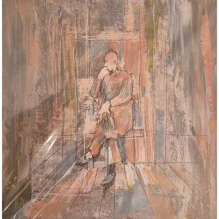Painting Le mirroir by Rocco Sophie | Painting Raw art Acrylic, Gluing, Sand