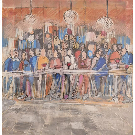 Painting Senteurs de vin by Rocco Sophie | Painting Raw art Acrylic, Gluing, Sand