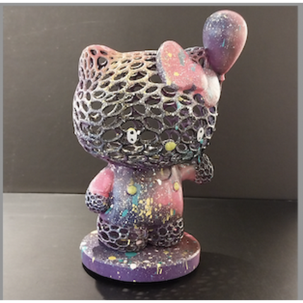 Skulptur Hello Kitty nuit von Shenoda | Skulptur Pop-Art Graffiti, Harz
