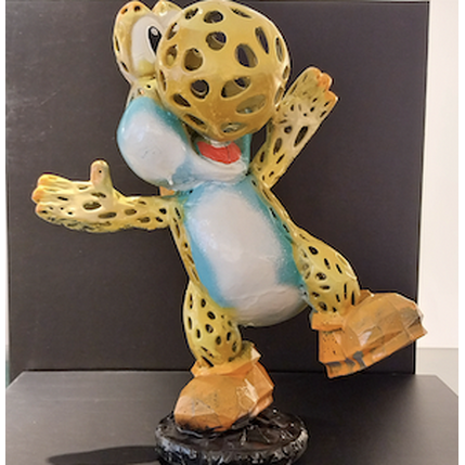 Skulptur Yellow happy Yoshi von Shenoda | Skulptur Pop-Art Graffiti, Harz