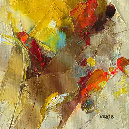 Peinture Blooming par Virgis | Tableau Abstrait Huile Minimaliste