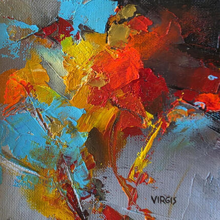 Peinture Our little celebrations par Virgis | Tableau Abstrait Huile Minimaliste