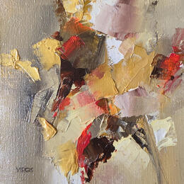 Painting Old golden days by Virgis | Painting Abstract Oil Minimalist, Pop icons