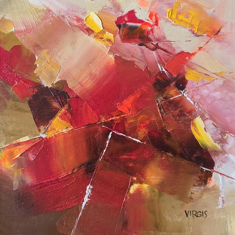 Painting Rosy by Virgis | Painting Abstract Minimalist Oil