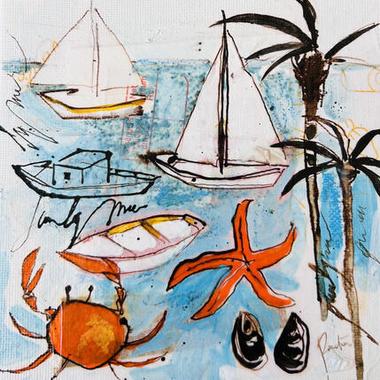 Peinture Toutes voiles dehors par Colombo Cécile | Tableau