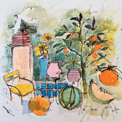 Peinture Jardins aux agrumes par Colombo Cécile | Tableau