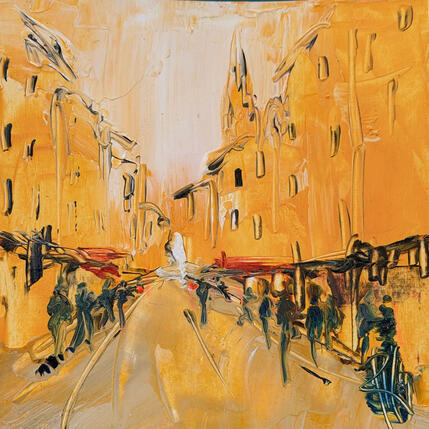 Peinture Vers 14h par Raffin Christian | Tableau Figuratif Huile Urbain