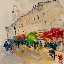Peinture Grand boulevard  par Raffin Christian | Tableau Figuratif Huile Urbain