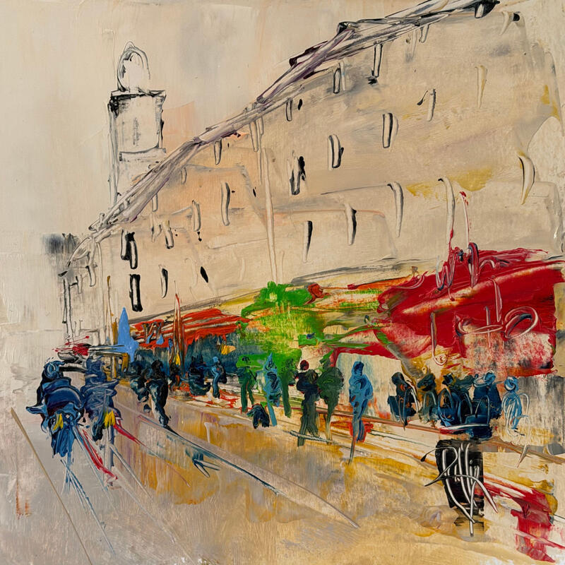 Painting Grand boulevard  by Raffin Christian | Painting Figurative Urban Oil