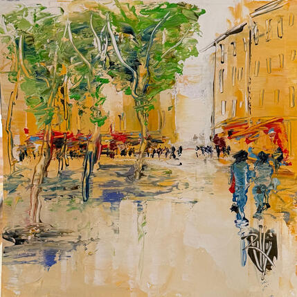 Painting Place ombragée by Raffin Christian | Painting Figurative Oil Pop icons, Urban