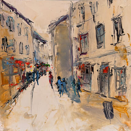Painting Vieille ville by Raffin Christian | Painting Figurative Oil Pop icons, Urban
