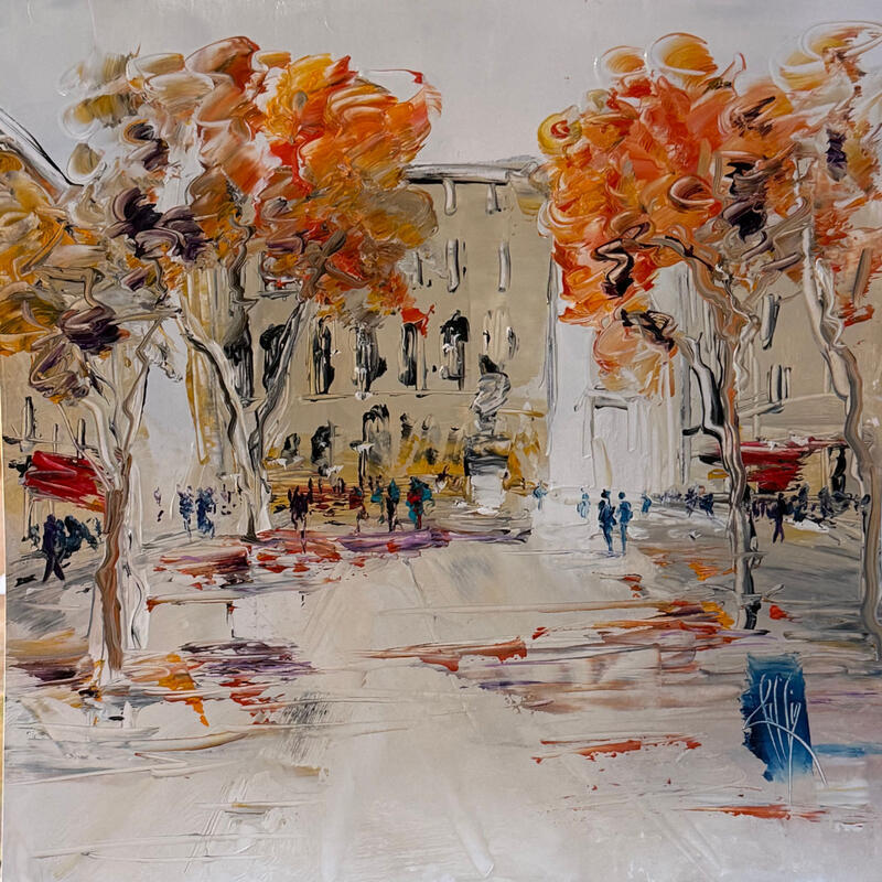 Painting Juste un instant by Raffin Christian | Painting Figurative Urban Oil