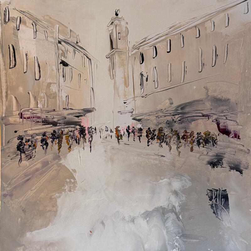 Painting Plaisir de la ville by Raffin Christian | Painting Figurative Urban Oil